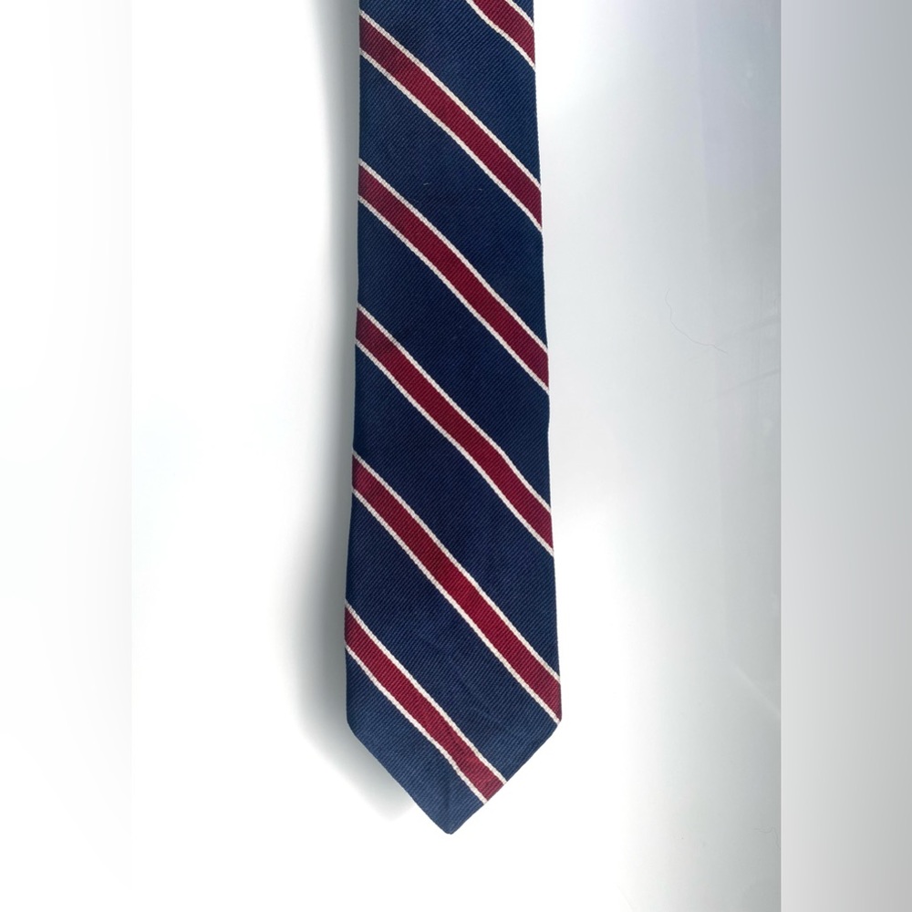 Vintage Striped Navy and Red Tie